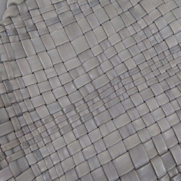 Laurent Effel St Barth Italy Leather Shoulder Bag Purse Woven Olive Green Gray - Picture 8 of 8